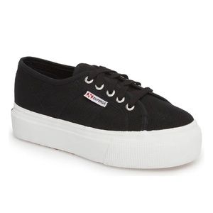Superga black platform sneakers